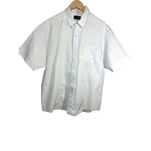 BMW LIFESTYLE Men's Short Sleeve Button Down Cotton Shirt Pale Blue Size 2XL/XXL